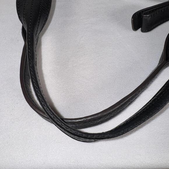 B. Makowsky Black Pebble Leather Shoulder Bag A93569 - Picture 8 of 8